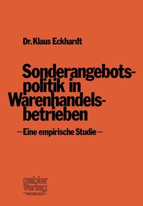 Sonderangebotspolitik in Warenhandelsbetrieben von Eckhardt,  Klaus