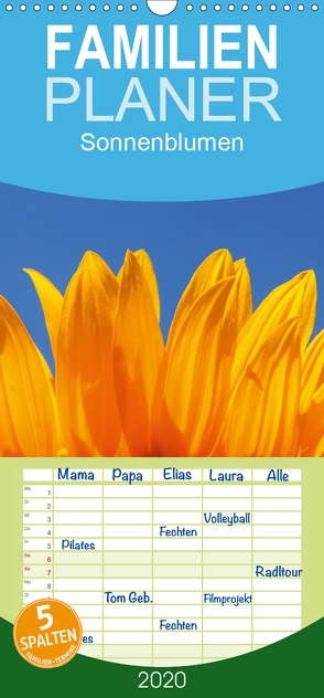 Sonnenblumen – Familienplaner hoch (Wandkalender 2020 , 21 cm x 45 cm, hoch) von Jaeger,  Thomas