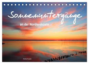 Sonnenuntergänge an der Nordseeküste (Tischkalender 2024 DIN A5 quer), CALVENDO Monatskalender von Kusajda,  Andrea