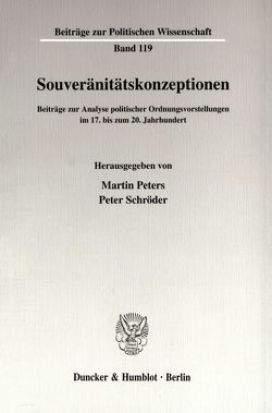 Souveränitätskonzeptionen. von Peters,  Martin, Schroeder,  Peter