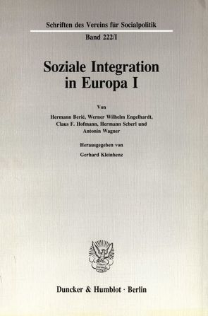 Soziale Integration in Europa I. von Kleinhenz,  Gerhard