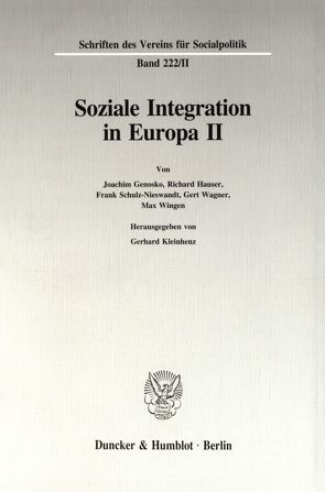 Soziale Integration in Europa II. von Kleinhenz,  Gerhard