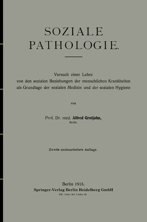 Soziale Pathologie von Grotjahn,  Alfred