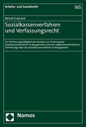 Sozialkassenverfahren und Verfassungsrecht von Grzeszick,  Bernd