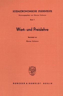 Sozialökonomische Studientexte. von Hofmann,  Werner