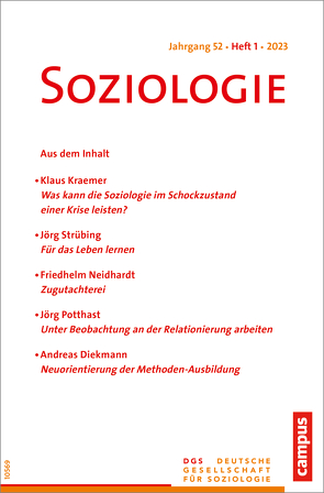 Soziologie 01/2023 von Baecker,  Dirk, Lange,  Karin, Nissen,  Sylke