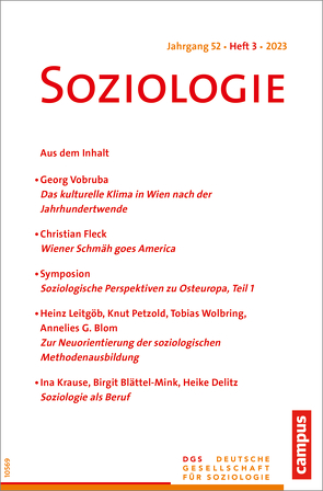 Soziologie 03/2023 von Baecker,  Dirk, Lange,  Karin, Nissen,  Sylke