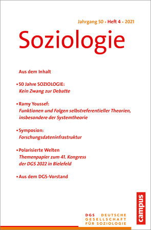 Soziologie 4/2021 von Baecker,  Dirk, Nissen,  Sylke