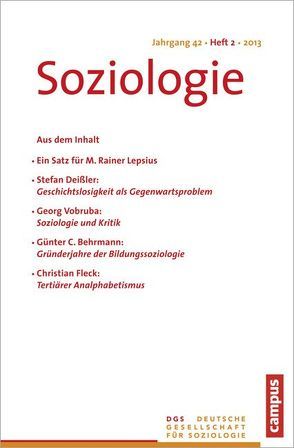 Soziologie 2.2013 von Vobruba,  Georg