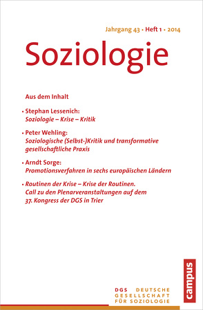 Soziologie 1.2014 von Vobruba,  Georg