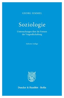 Soziologie. von Simmel,  Georg