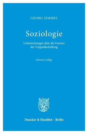 Soziologie. von Simmel,  Georg