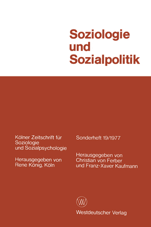 Soziologie und Sozialpolitik von Ferber,  Christian von