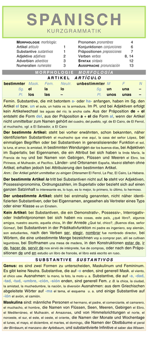 Leporello: Spanisch Kurzgrammatik – Die komplette Grammatik im Überblick von Eichl,  R., Hamplová,  Z.