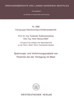 Spannungs- und Verformungszustand von Pipelines bei der Verlegung im Meer von Kokkinowrachos,  Konstantin