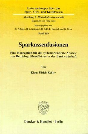 Sparkassenfusionen. von Keßler,  Klaus Ulrich
