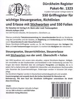 DürckheimRegister® Paket-STEUERGESETZE-RILI-ERLASSE: 550 DürckheimRegister® mit STICHWORTEN + 550 FOLIEN von Dürckheim Verlag München