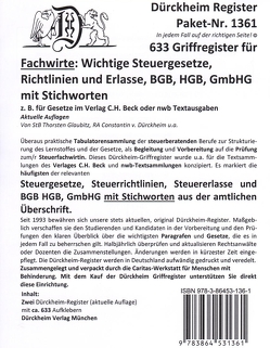 Paket STEUERFACHWIRT: 633 DürckheimRegister® für die Fachwirtprüfung von Dürckheim Verlag München