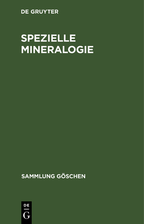 Spezielle Mineralogie von Brauns,  Reinhard, Chudoba,  Karl F.