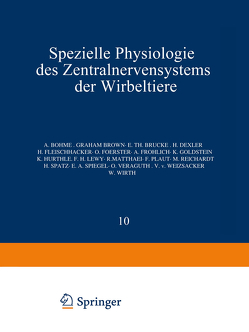 Spezielle Physiologie des Zentralnervensystems der Wirbeltiere von Böhme,  NA, Brown,  NA, Brücke,  NA, Dexler,  NA, Fleischhacker,  NA, Foerster,  NA, Fröhlich,  NA, Goldstein,  NA, Hürthle,  NA, Lewy,  NA, Matthaei,  NA, Plaut,  NA, Reichardt,  NA, Spatz,  NA, Spiegel,  NA, Veraguth,  NA, Weizsäcker,  NA, Wirth,  NA