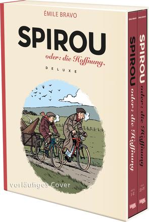 Spirou und Fantasio Spezial: Spirou oder: die Hoffnung 1-4 im Schuber von Bravo,  Emile, Pröfrock,  Ulrich