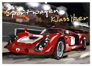 Sportwagen Klassiker Kunst (Wandkalender 2024 DIN A2 quer), CALVENDO Monatskalender von Autodisegno,  Reinhold