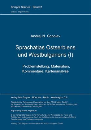 Sprachatlas Ostserbiens und Westbulgariens (I) von Sobolev,  Andrej N.