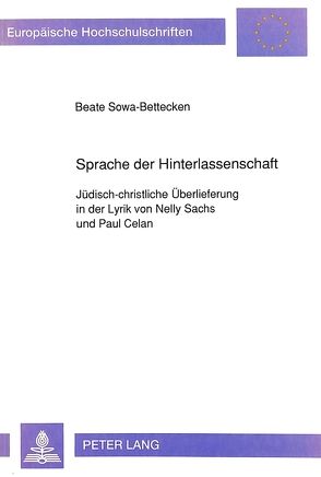 Sprache der Hinterlassenschaft von Sowa-Bettecken,  Beate