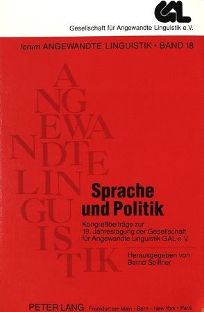 Sprache und Politik von Wolff,  Dieter