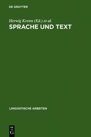 Sprache und Text von Eberhardt,  Ulrich, Krenn,  Herwig, Niemeyer,  Jürgen