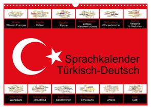 Sprachkalender Türkisch-Deutsch (Wandkalender 2024 DIN A3 quer), CALVENDO Monatskalender von Liepke,  Claus