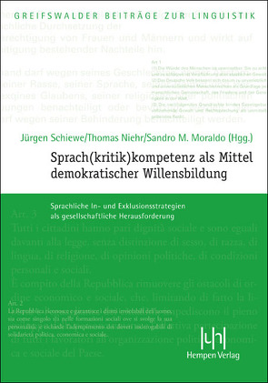 Sprach(kritik)kompetenz als Mittel demokratischer Willensbildung von Moraldo,  Sandro, Niehr,  Thomas, Schiewe,  Jürgen
