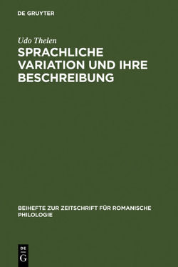 Sprachliche Variation und ihre Beschreibung von Thelen,  Udo