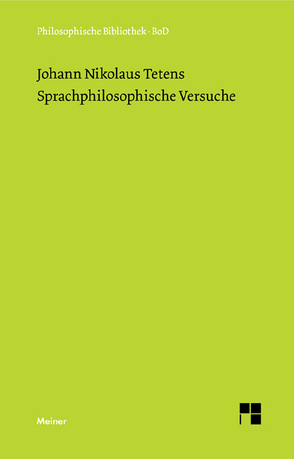 Sprachphilosophische Versuche von Pfannkuch,  Heinrich, Tetens,  Johann Nikolaus