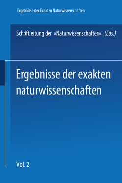 Springer Tracts in Modern Physics 2 von SCHRIFTLEITUNG DER NATURWISSENSCHAFTEN