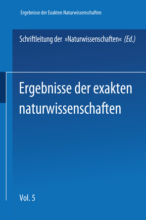 Springer Tracts in Modern Physics 5 von SCHRIFTLEITUNG DER NATURWISSENSCHAFTEN