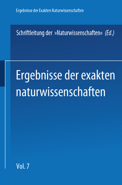 Springer Tracts in Modern Physics 7 von SCHRIFTLEITUNG DER NATURWISSENSCHAFTEN