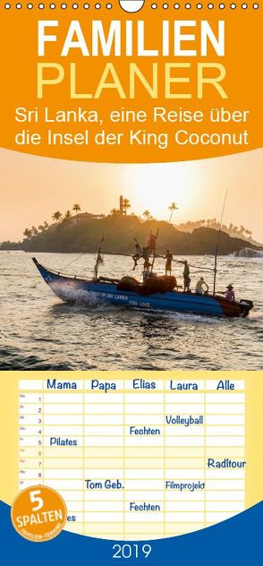 Sri Lanka, eine Reise über die Insel der King Coconut – Familienplaner hoch (Wandkalender 2019 , 21 cm x 45 cm, hoch) von wüstenhagen photography,  mo