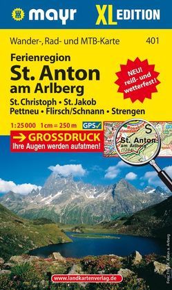 Mayr Wanderkarte Ferienregion St. Anton am Arlberg XL 1:25.000 von KOMPASS-Karten GmbH