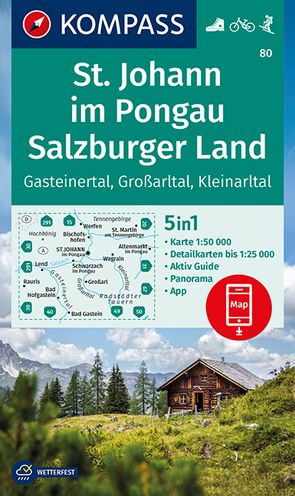 KOMPASS Wanderkarte 80 St. Johann im Pongau, Salzburger Land von KOMPASS-Karten GmbH