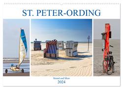 ST. PETER ORDING Strand und Meer (Wandkalender 2024 DIN A2 quer), CALVENDO Monatskalender von Falke,  Manuela