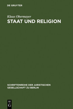 Staat und Religion von Obermayer,  Klaus