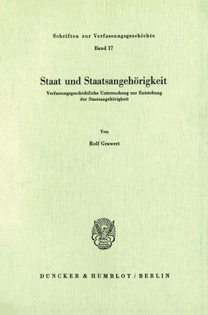 Staat und Staatsangehörigkeit. von Grawert,  Rolf