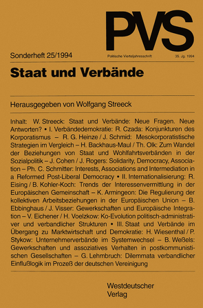 Staat und Verbände von Streeck,  Wolfgang