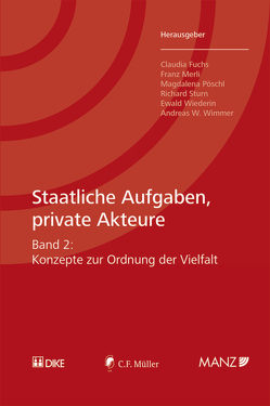 Staatliche Aufgaben, private Akteure von Fuchs,  Claudia, Merli,  Franz, Pöschl,  Magdalena, Sturn,  Richard, Wiederin,  Ewald, Wimmer,  Andreas W.