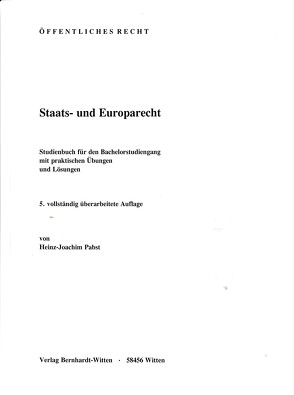 Staats- und Europarecht von Pabst,  Heinz-Joachim