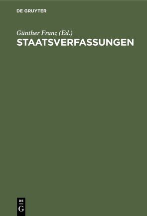 Staatsverfassungen von Franz,  Günther