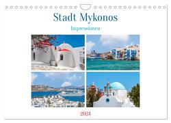 Stadt Mykonos – Impressionen (Wandkalender 2024 DIN A4 quer), CALVENDO Monatskalender von Schwarze,  Nina