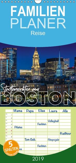 Stadtansichten aus Boston – Familienplaner hoch (Wandkalender 2019 , 21 cm x 45 cm, hoch) von Viola,  Melanie