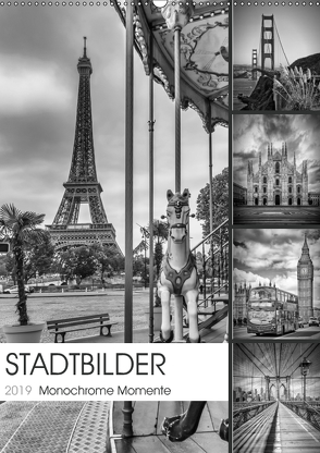 STADTBILDER Monochrome Momente (Wandkalender 2019 DIN A2 hoch) von Viola,  Melanie